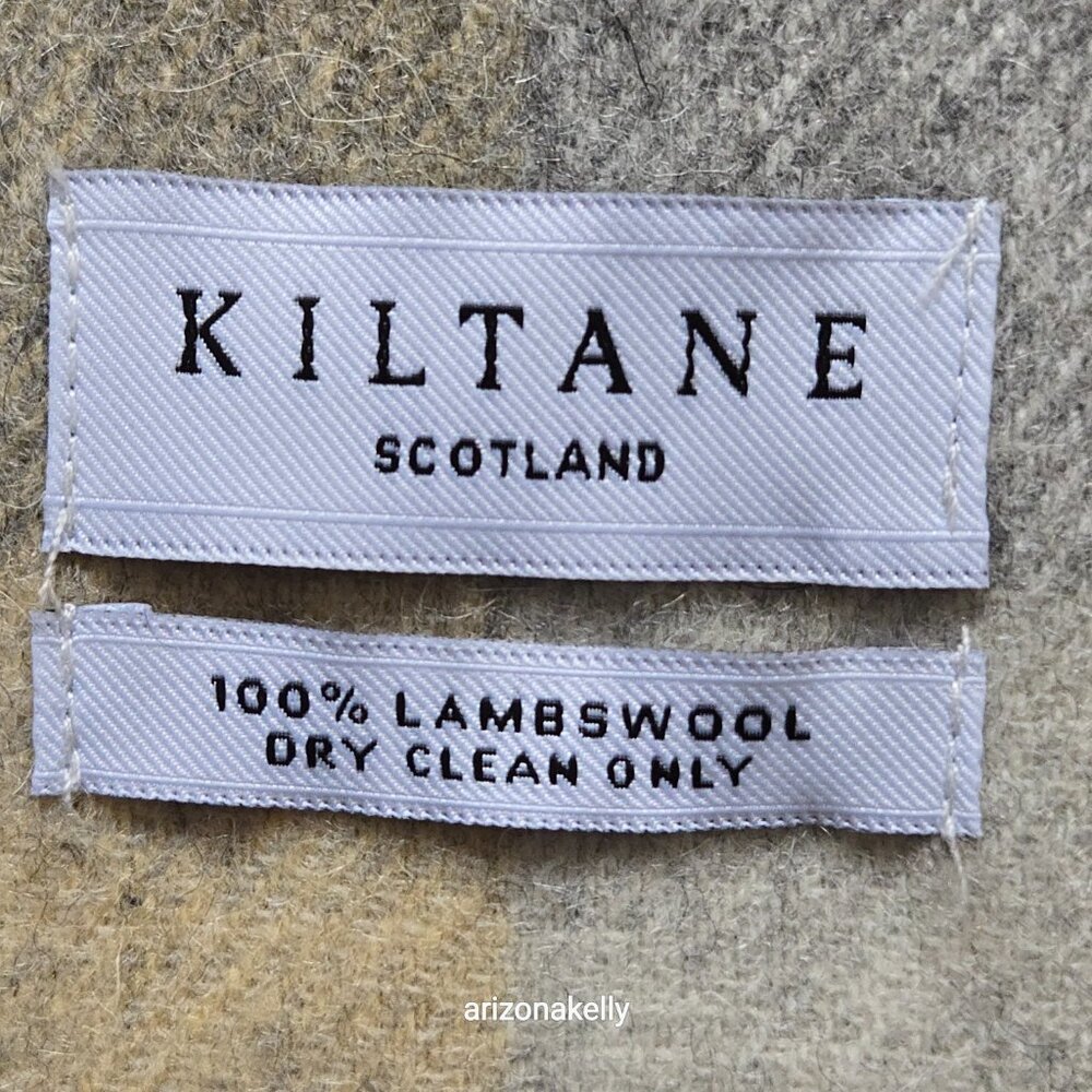 NWOT Kiltane of Scotland Lambswool Scarf Yellow, Grey, Cream - Picture 2 of 12